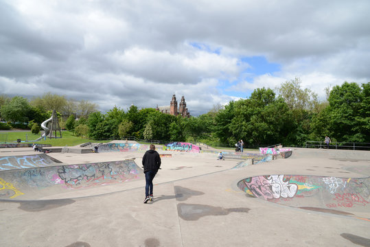 Skate parc dans le parc de Kelvingrove &agrave; Glasgow