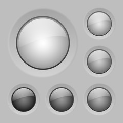 vector gray glass buttons