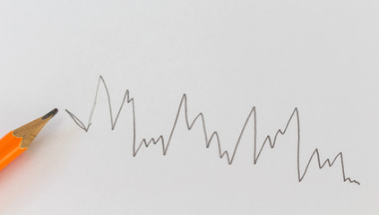 Orange pencil and text chart