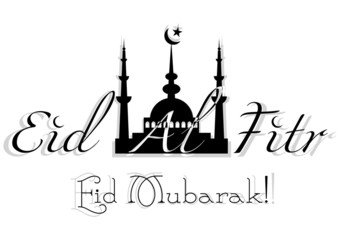 Card for greeting with Islamic feast Eid al-Fitr