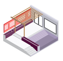 illustration of exterior room concept in isometric graphic