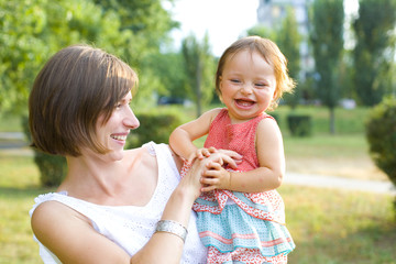 mom and one year old daughter