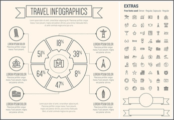 Travel Line Design Infographic Template