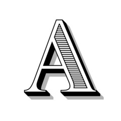 Classic font with lines in the Victorian style.
