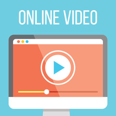 Online video flat illustration