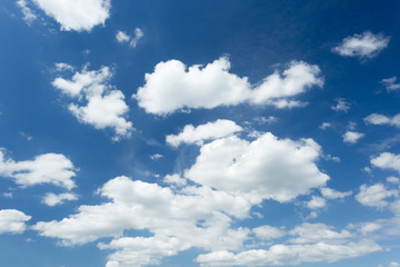 Naklejka na ściany i meble Blue summer sky with white clouds