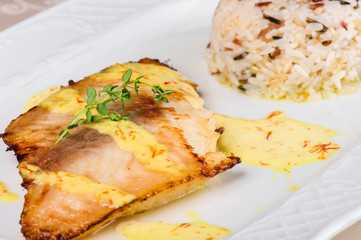 Grilled halibut
