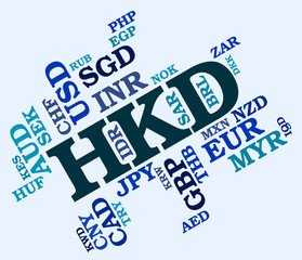 Hkd Currency Represents Hong Kong Dollars And Coin