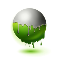 Melting green sphere illustration