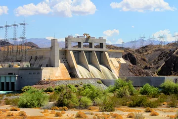 Muurstickers Dam Davis Dam gelegen aan de Colorado-rivier in de buurt van Laughlin Nevada