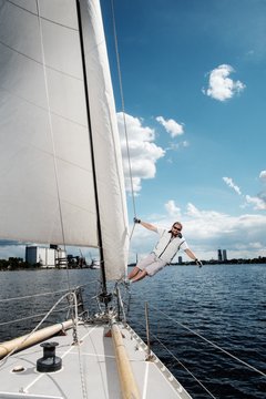 Captain on a yacht during race