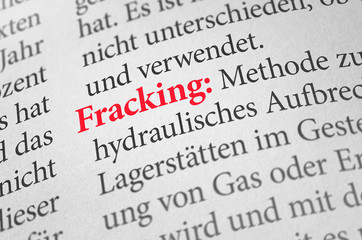 Wörterbuch mit dem Begriff Fracking
