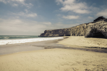 Empty Beach with steep cliffs