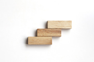 Wood block stacking as step stair.