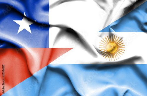 "Waving flag of Argentina and Chile" Stock photo and ...