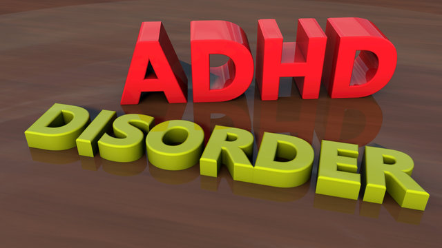 ADHD Disorder 3d text and floor