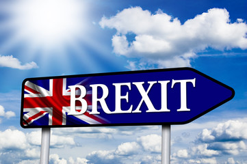Wegweiser mit Brexit