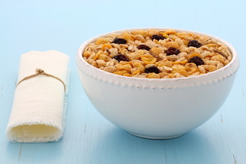 Delicious organic muesli cereal