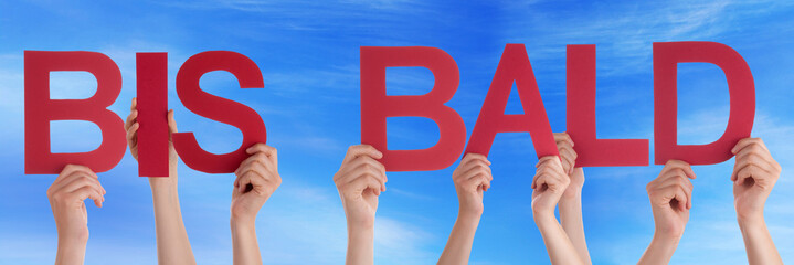 People Hold Straight Bis Bald Means Goodbye Sky