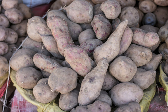 Potatoes in a Peru marketplace in Arequipa.