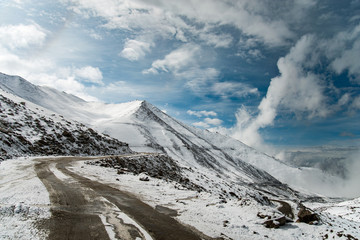 Ladakh route on the mountain very beautiful and impressive.