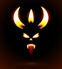 Glowing silhouette of the devil
