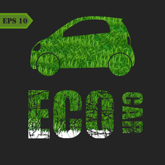 Concept of the eco-friendly car - body surface is covered with a