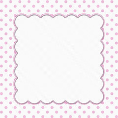 Pink and White Polka Dot Frame Background