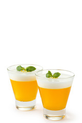 Fototapeta premium Tasty jelly in glass isolated on white