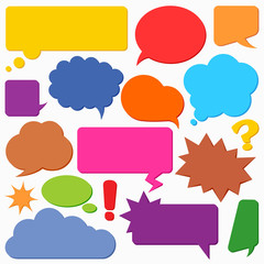 Vector set of colorful speech bubbles