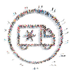 people in the shape of an ambulance.