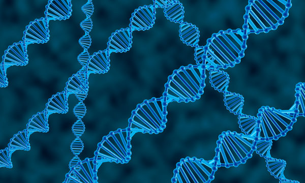 It is a dna molecule, abstract background.