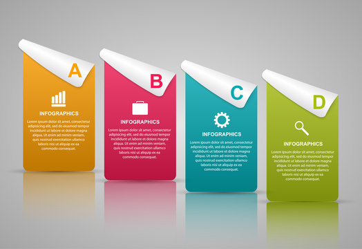 Abstract 3D business options infographics template.