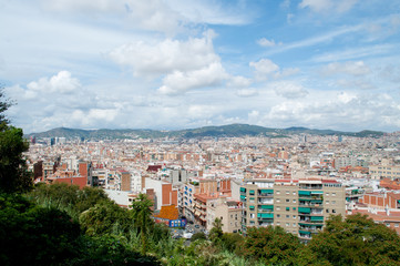 Fototapeta na wymiar Blick vom Montjuic auf Barcelona