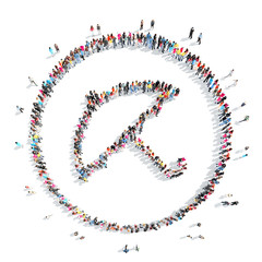 people in the shape of an umbrella.