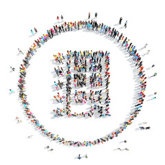 people in the shape of a hospital.