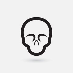 Skull, silhouette, vector illustration, isolated simple design