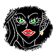 Creative black face of pretty woman