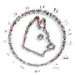  people in the shape of a dog.