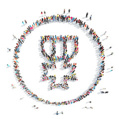 people in the shape of a medal.