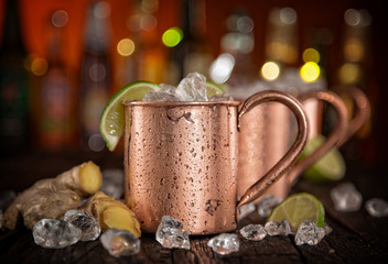 Cold Moscow Mules - Ginger Beer, lime and Vodka