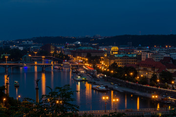 Obraz na płótnie Canvas Prague view in the night, Czech Republic