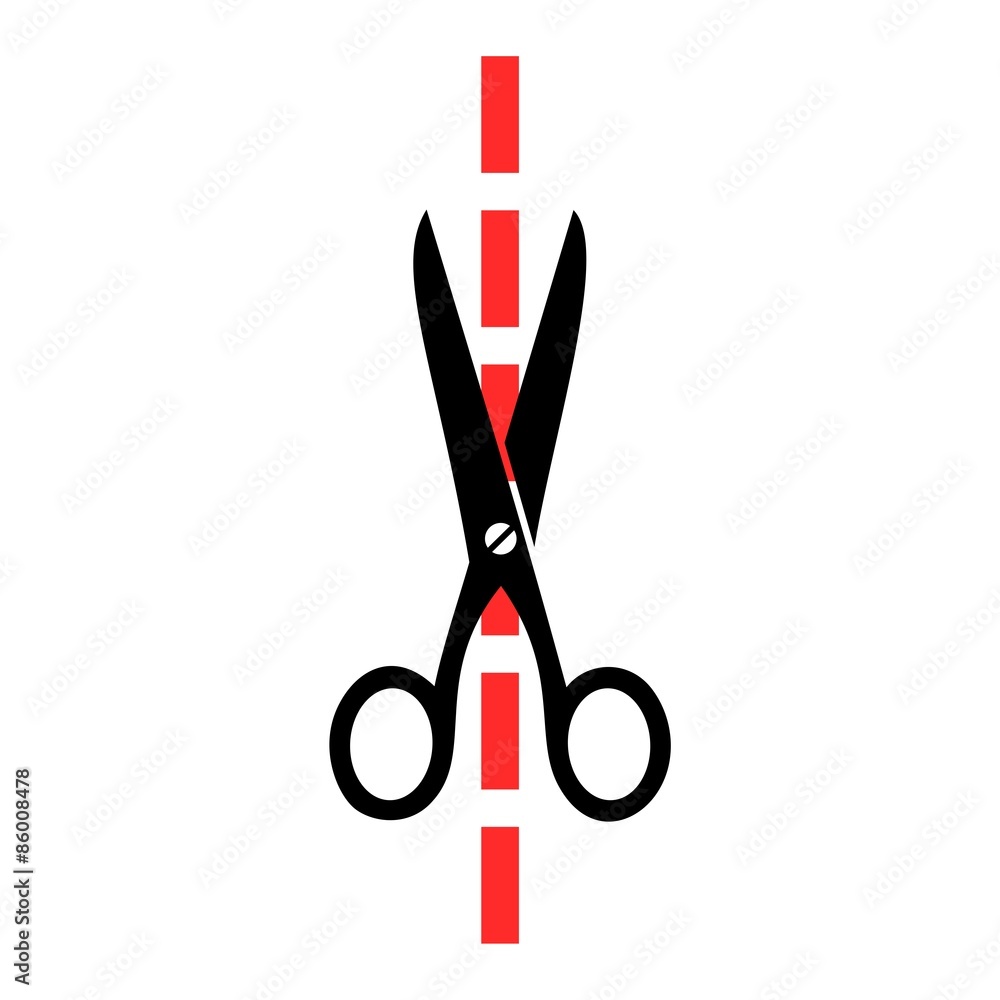 Poster scissors cut vertically