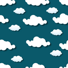 Seamless wallpaper, clouds background. Vector illustration