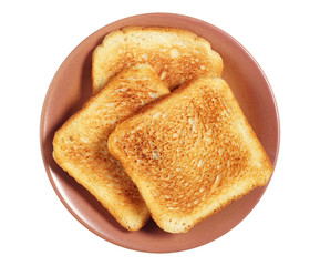 Plate with toasted bread