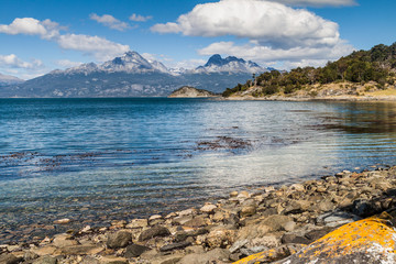 Fototapeta na wymiar Lapataia bay in National Park Tierra del Fuego