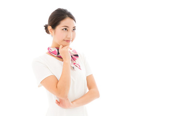young asian woman business image on white background