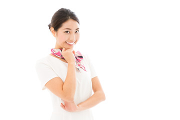 young asian woman business image on white background