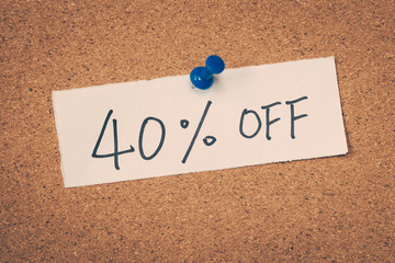 40 forty percent off