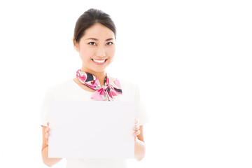 young asian woman business image on white background